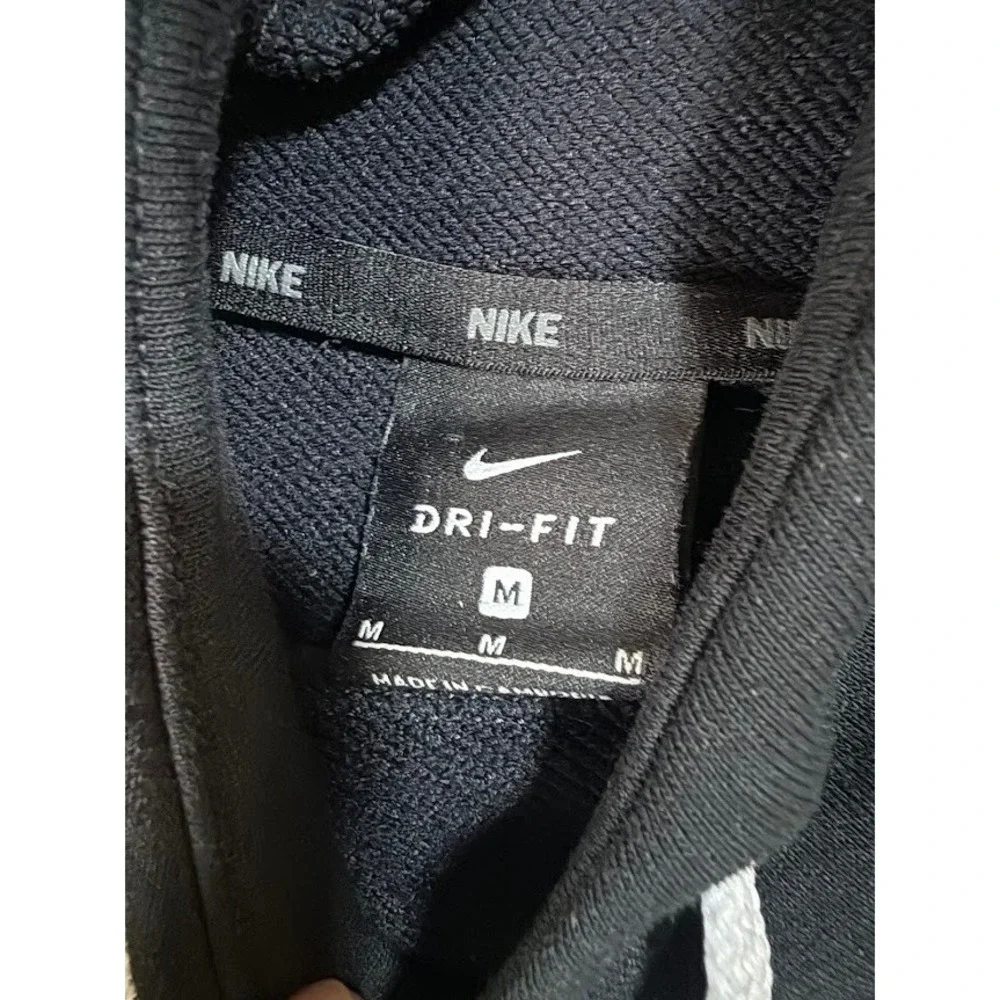 Nike Mens‎ Dri-FIT Training Hoodie Black Big Swoosh Pullover Sweatshirt Medium